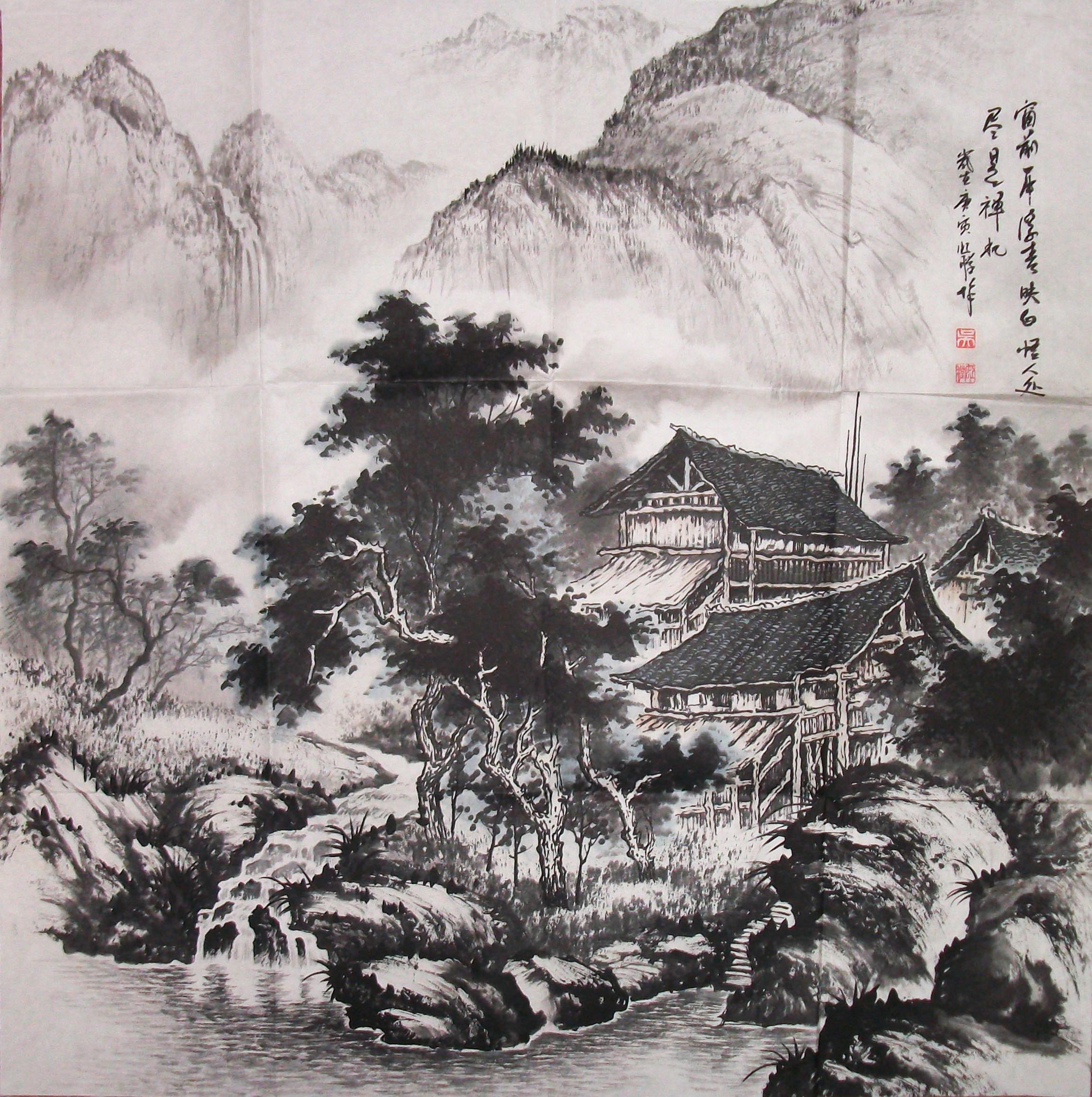 吴大恺焦墨山水_吴大恺_大向艺术画廊_画廊主页_雅昌