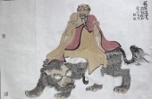 秦修平《长眉罗汉狮子》