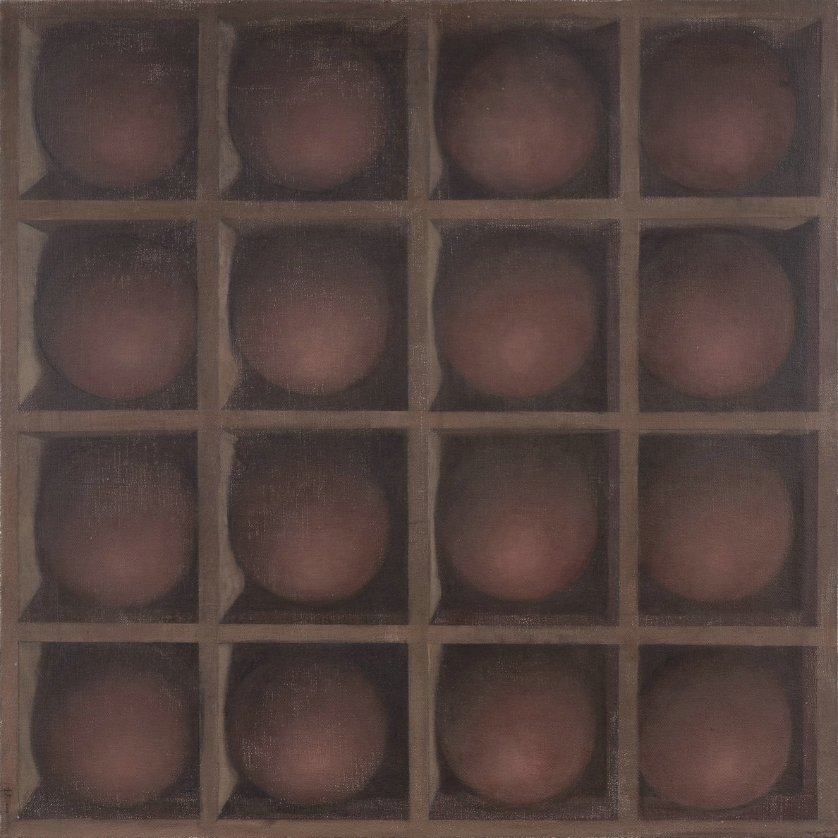 季鑫 十六个球体-1 2014 布面油画 40×40cm