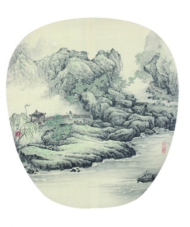 山水扇面画