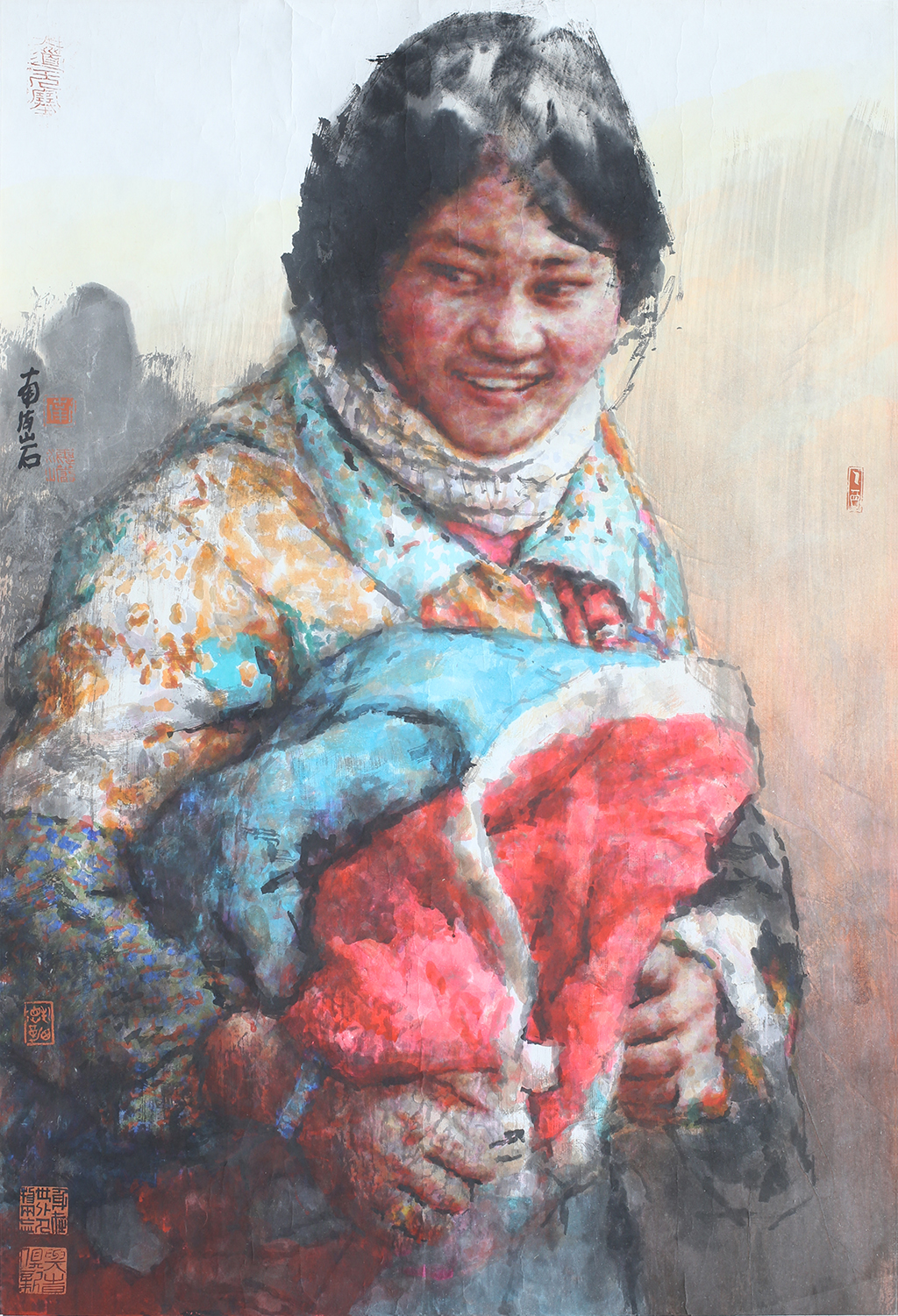 作品名称 西藏女孩 作品分类 国画 售价 议价 尺寸 55x83cm