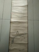陆文郁 近代天津著名花卉画家 花鸟条幅，尺寸128-31cm