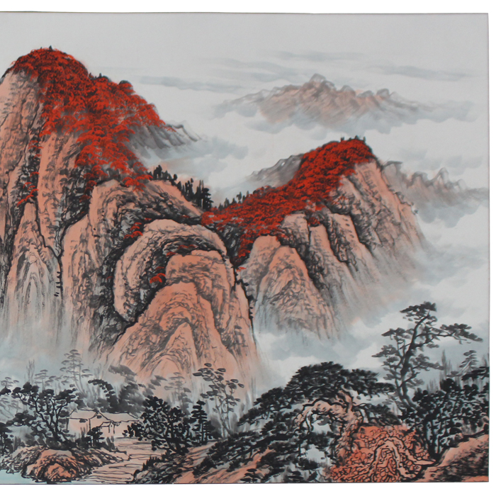 黎启师山水画