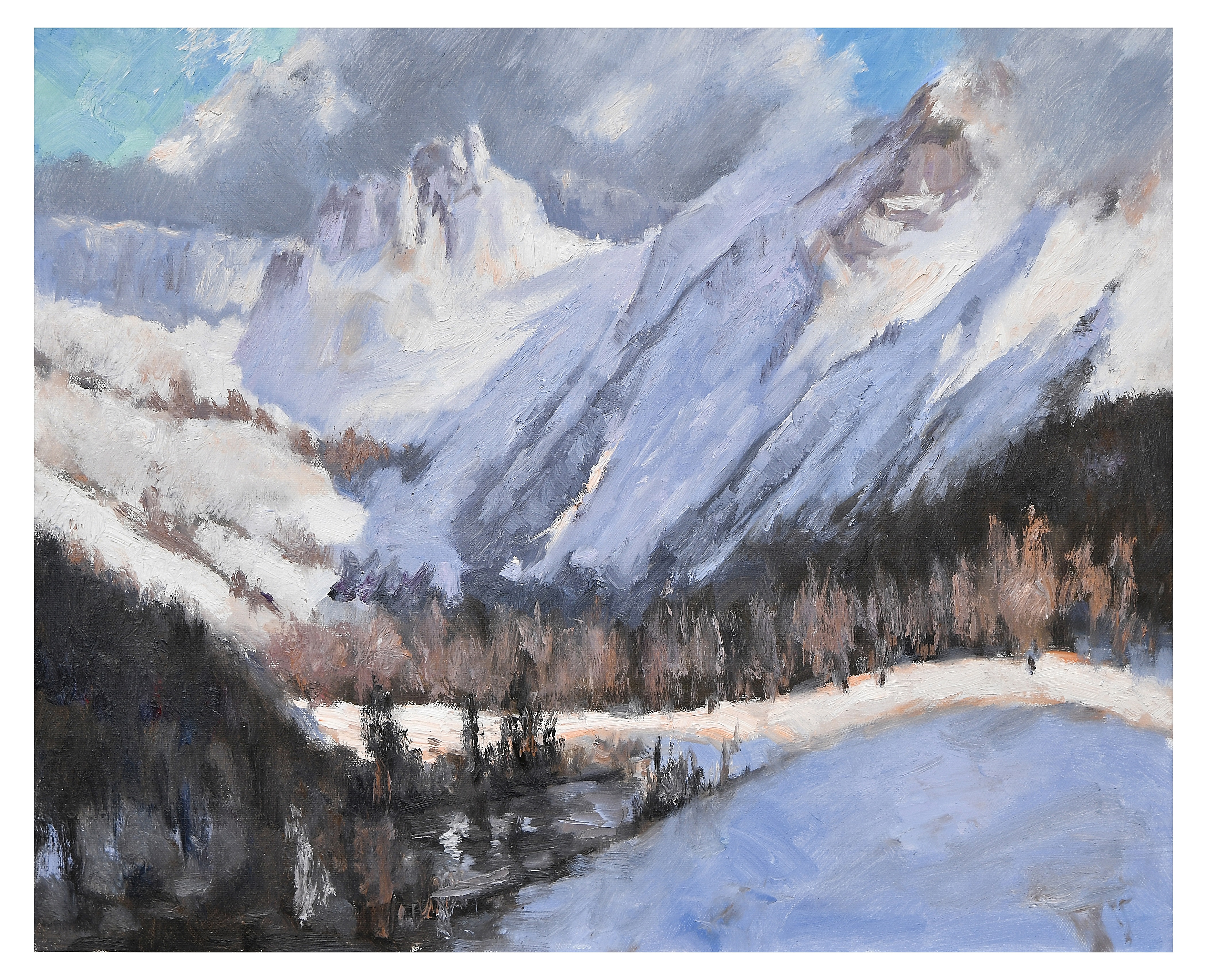 《雪山深处》油画 69x56