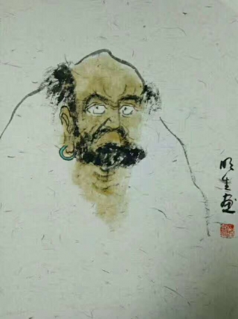 达摩画杨明生专画达摩的画家达摩禅悟图