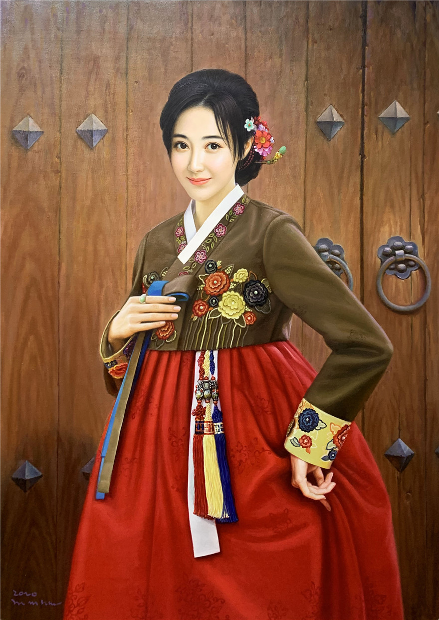 朝鲜一级画家 车国哲《朝鲜女人》