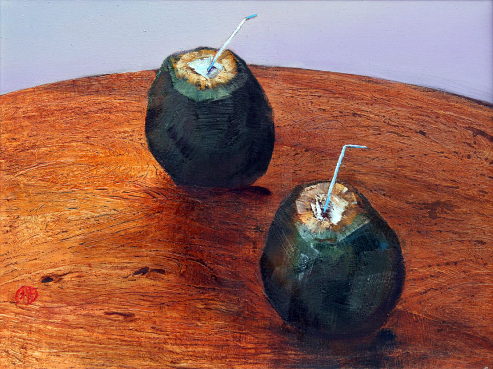 BJ39-149 花梨木桌上的椰子
