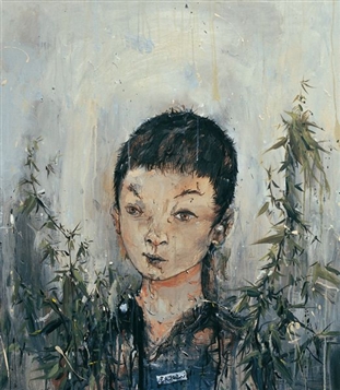 有竹的肖像