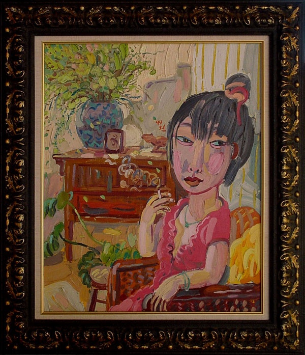 申玲《小女人》 布面油画 53x65.5CM 1999年