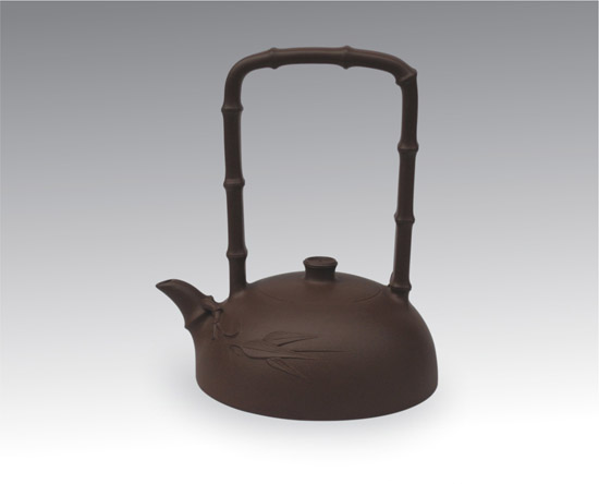 竹福提梁Bamboo Handled zisha clay teapot