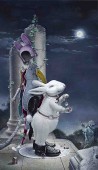 白兔望月图