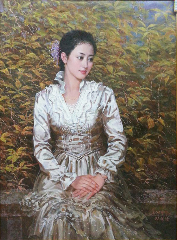 朝鲜油画《女大学生》