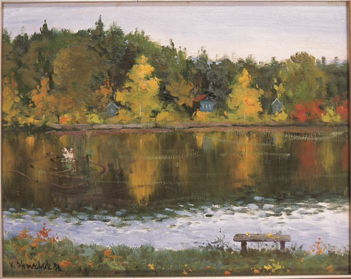 俄罗斯油画《湖景》