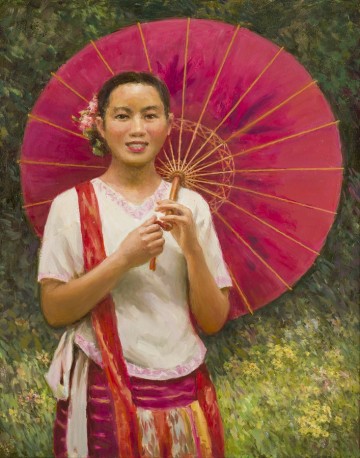 打伞的傣族姑娘