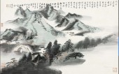 2000年作 山居图 镜片 设色纸本