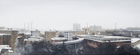 《钢城宿舍的雪》40cmx80cm布面油画 沈磊