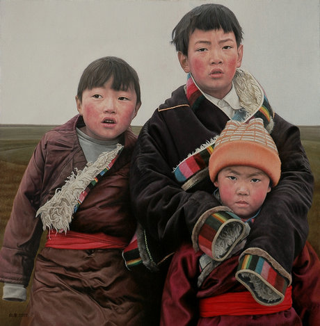 系红腰带的康巴少年 80cmx80cm 布面油画 姜向东 2007