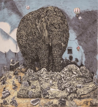 Old Giant, 2012, Ink and watercolor on Korean paper, 152x138cm