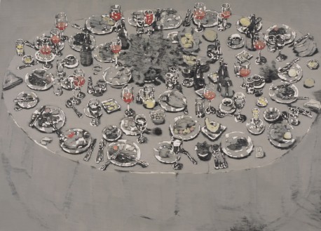 Some Dinner, 2009, Ink and watercolor on paper, 210x294cm