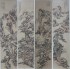 傅廷煦 山水四屏 33cmx136cm