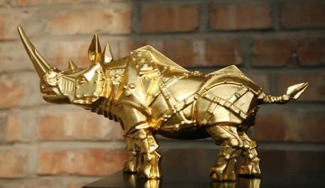 小金钢犀牛（铜贴24K金箔）