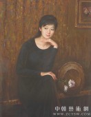 朝鲜画/朝鲜油画-静谧女子