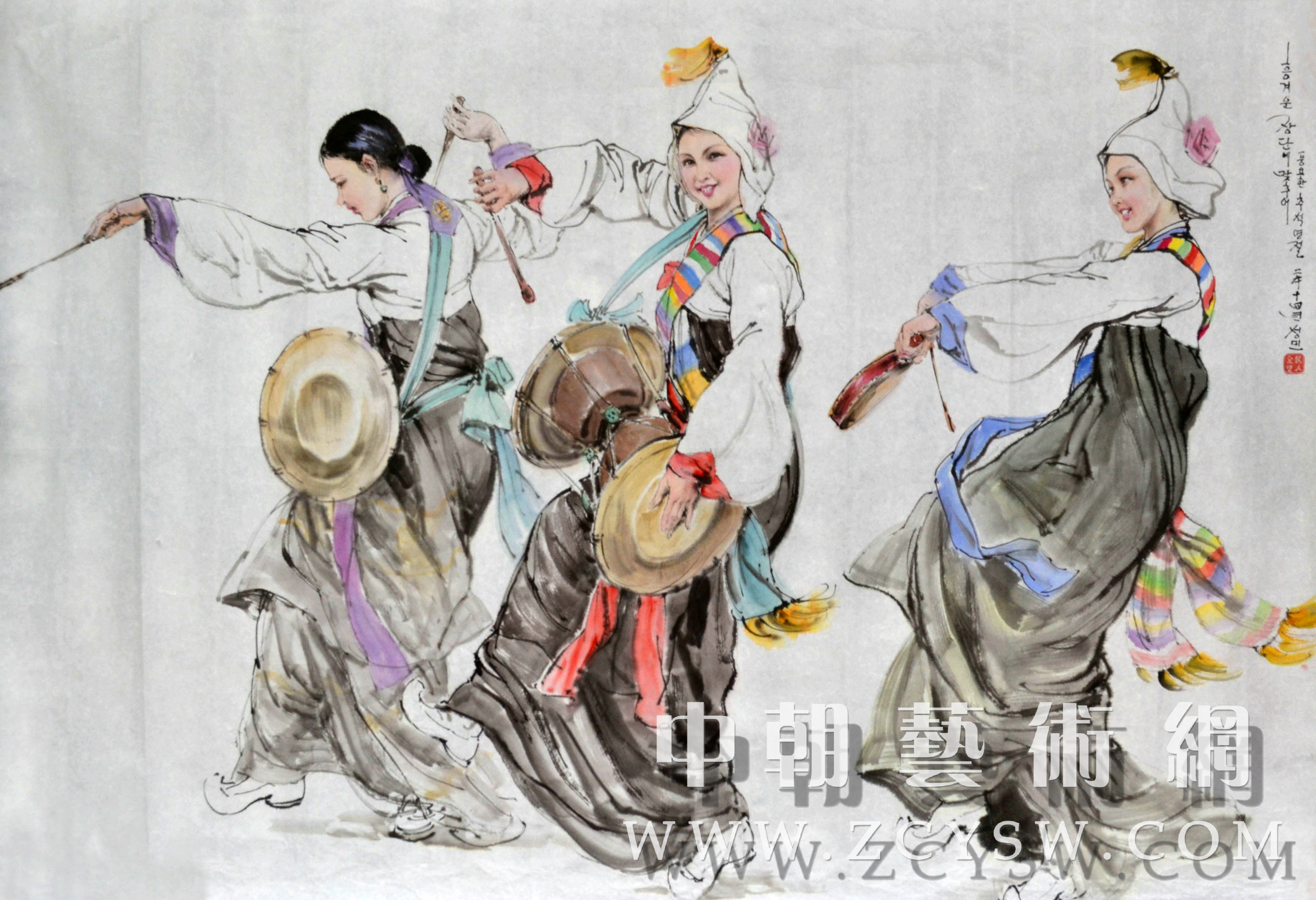 朝鲜画/朝鲜油画-丰盛的中秋节