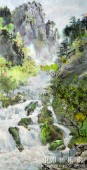 朝鲜画/朝鲜油画-浓雾溪谷