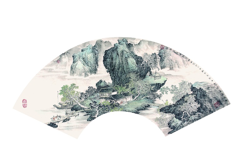 山水扇面画