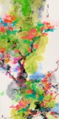 Blooming盛开4，138cm厘米 x 69cm厘米,  中国画ink on chinese rice paper，2013