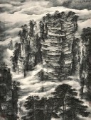 世界自然遗产张家界——黄石寨  180cm×230cm  中国画  2012年