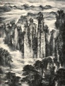世界自然遗产张家界——御笔峰  180cm×230cm  中国画  2012年