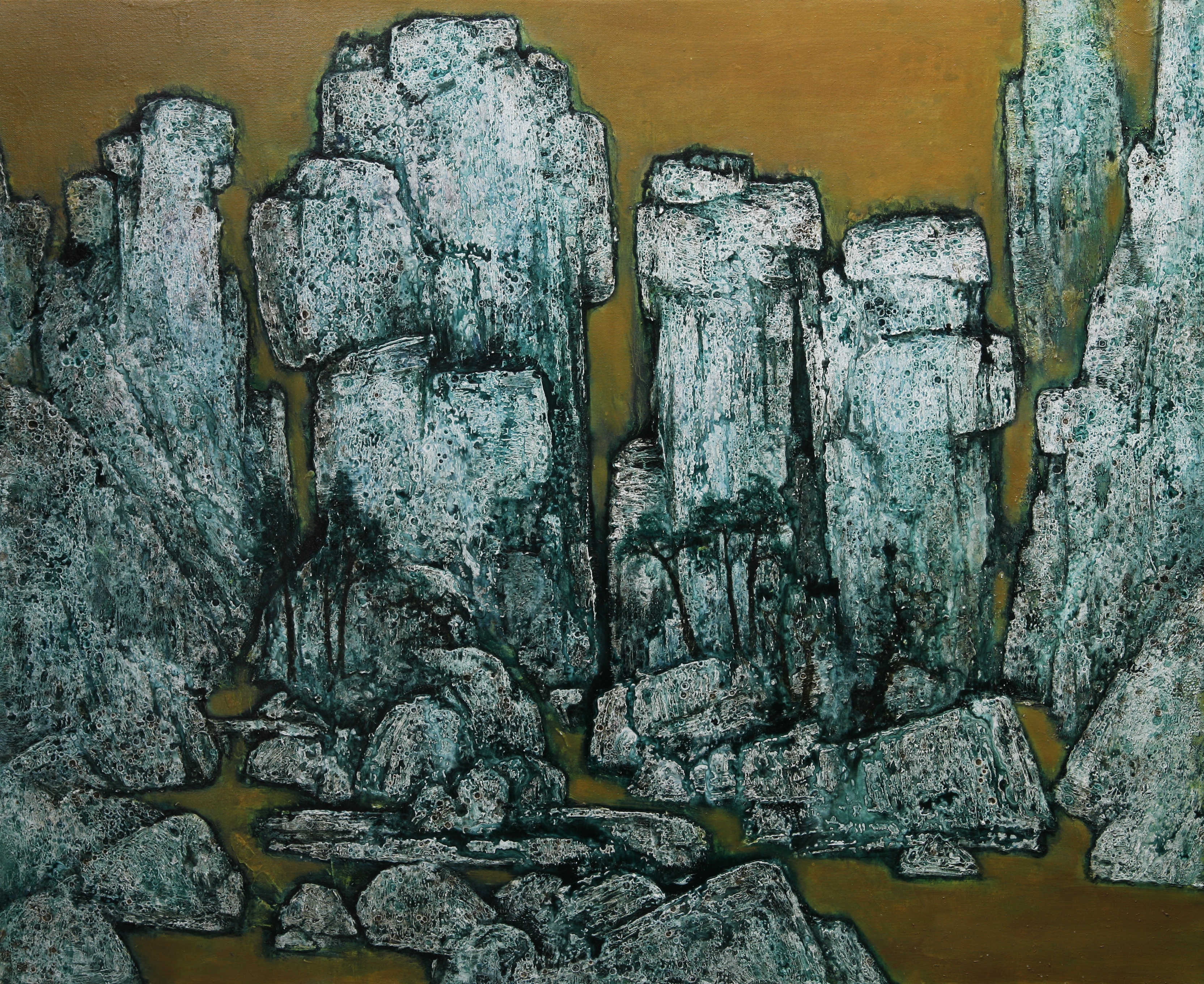 壁立千仞 布面丙烯，综合材料 130×170cm