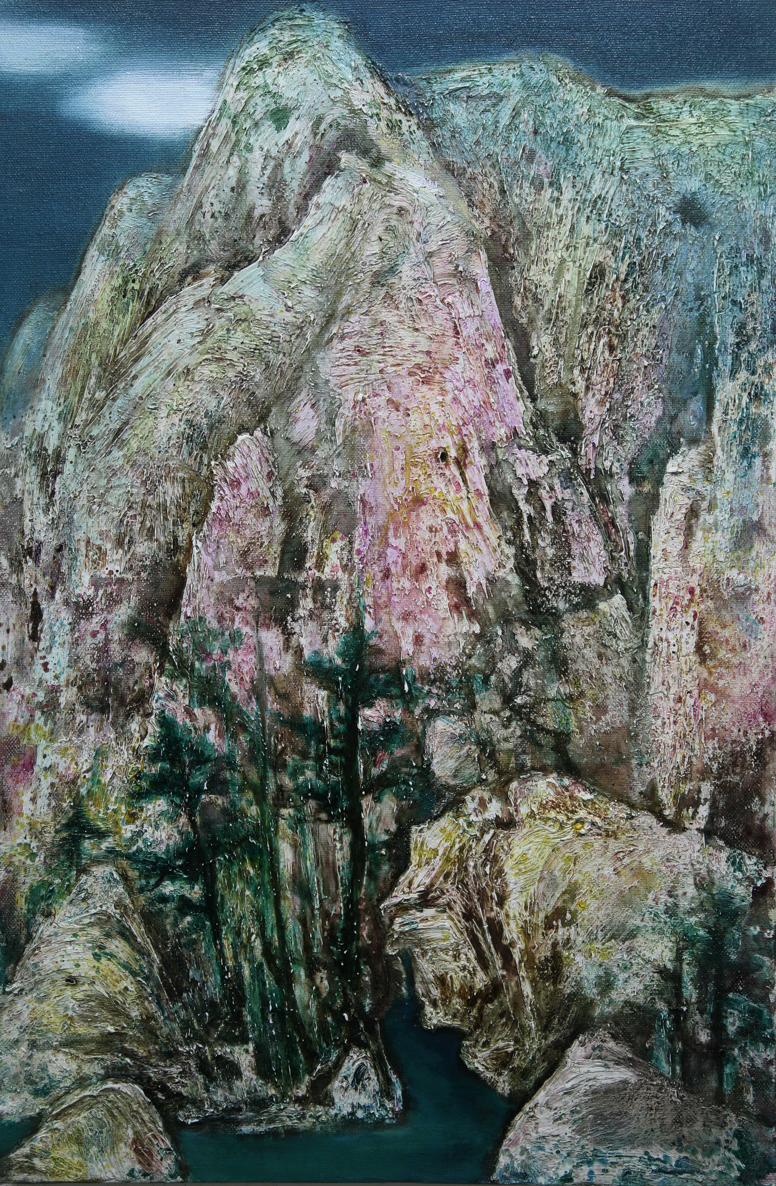 4月 布面丙烯，综合材料 90×60cm