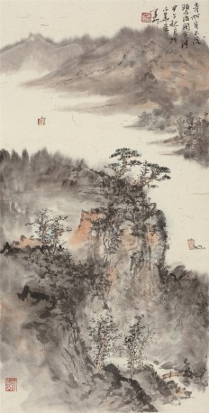 羊草《青松碧海》34x69