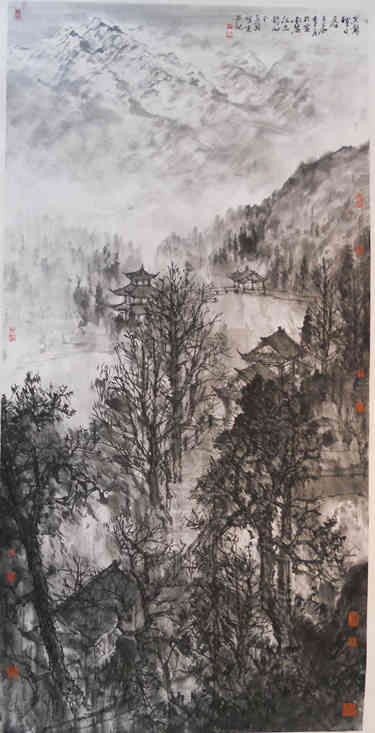 陈水兴黑龙潭日暮139×69cm