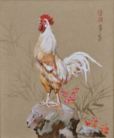 金鸡报晓   50cmX60cm    2014年