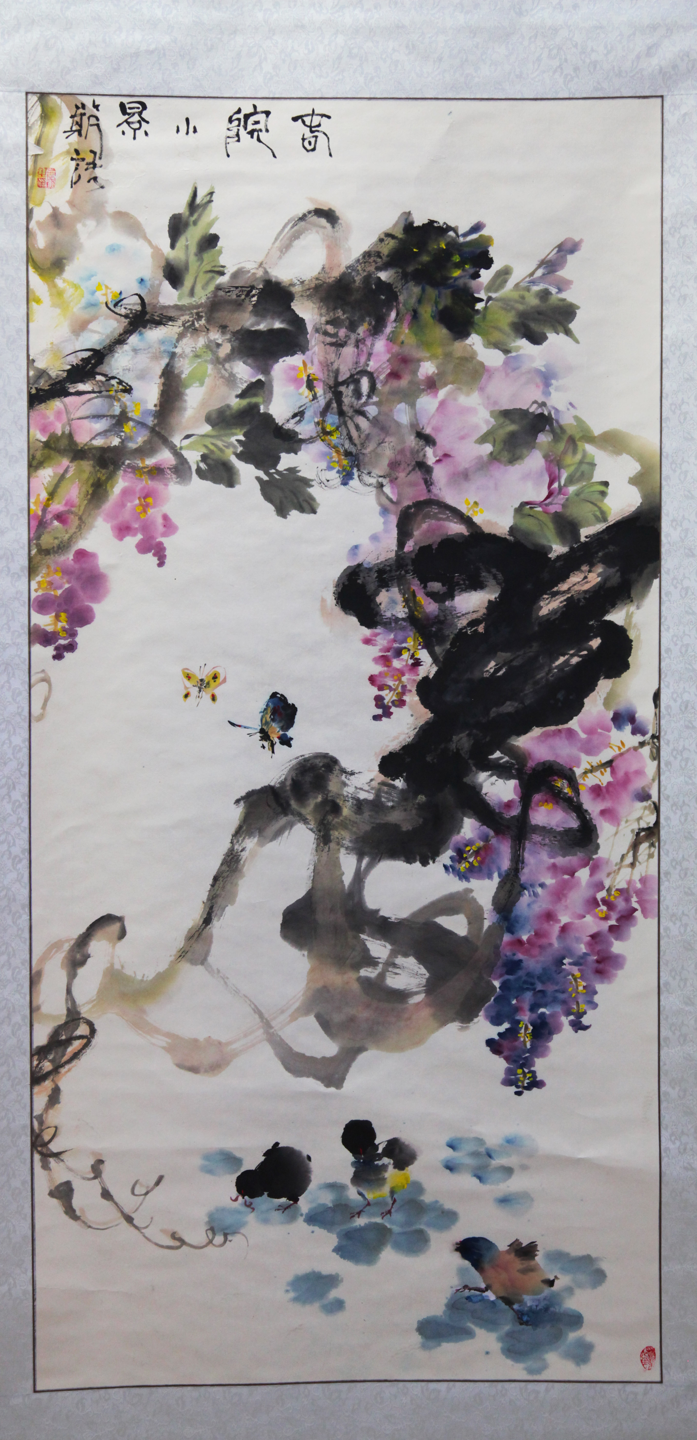 中国实力派花鸟画家---杨金玲《四尺春院小景》