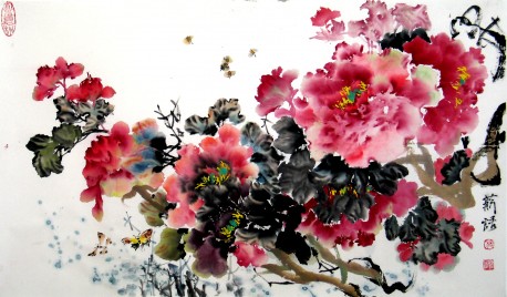 中国实力派花鸟画家---杨金玲《牡丹》