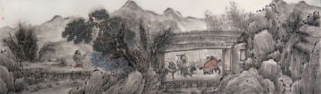 原国镭 秋树山房图70cmx280cm 国画 2013年