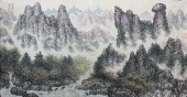 朝鲜功勋艺术家黄永俊《金刚山万物相》1997年品67x135