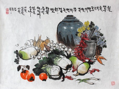 收藏首选 朝鲜第一女画家 金承姬《民族的味道》73x97
