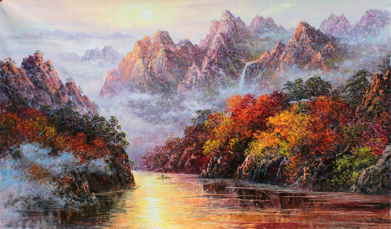 尹戎生风景油画《金色的秋天》欣赏-名画油画网