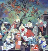 王毓安   《新唐韵·九美风华图》    165X155CM    布面油画    2007