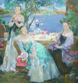 王毓安   《新唐韵·长笛吹奏的夏天》    165X155CM    布面油画    2009