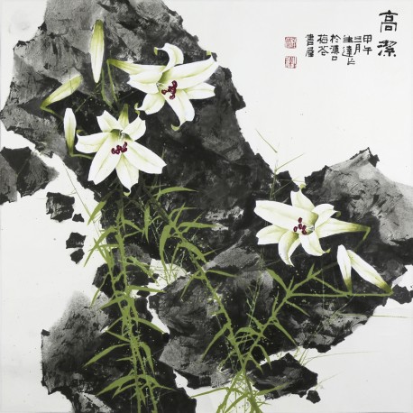 04、《高洁》  纸本彩墨 68×68cm