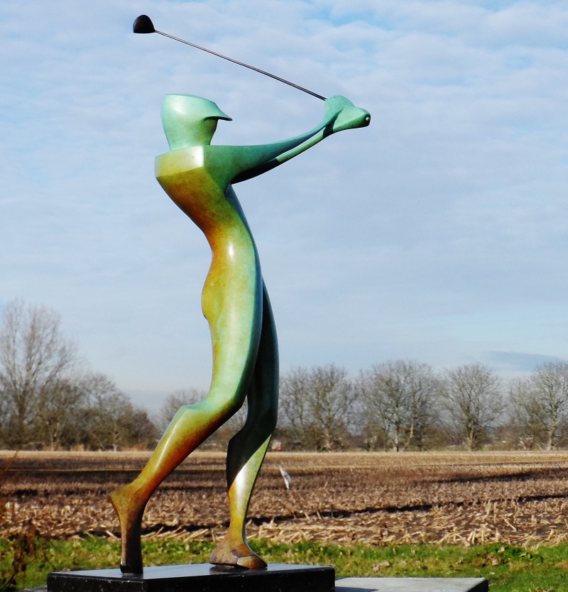高尔夫球手-青铜雕塑-欧洲