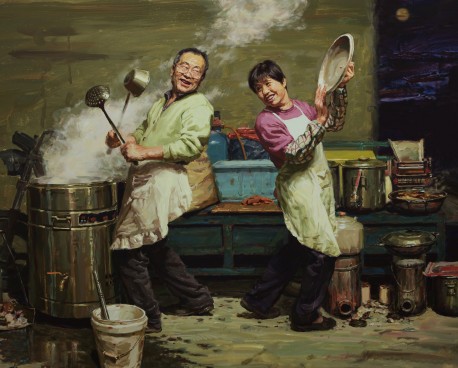 【常乐堂文化传媒】推荐中国当代写实油画家---【赵旸】《父亲  母亲》(130x160)cm