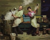 【常乐堂文化传媒】推荐中国当代写实油画家---【赵旸】《父亲  母亲》(130x160)cm