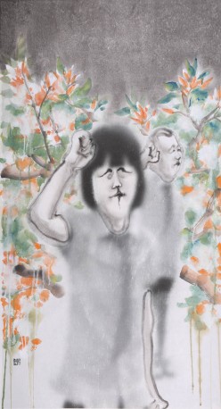 寻人启事驻影之九，纸本水墨，75X139cm，2014